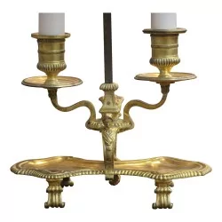 Gilt bronze embroiderer s lamp, probably 18th century.